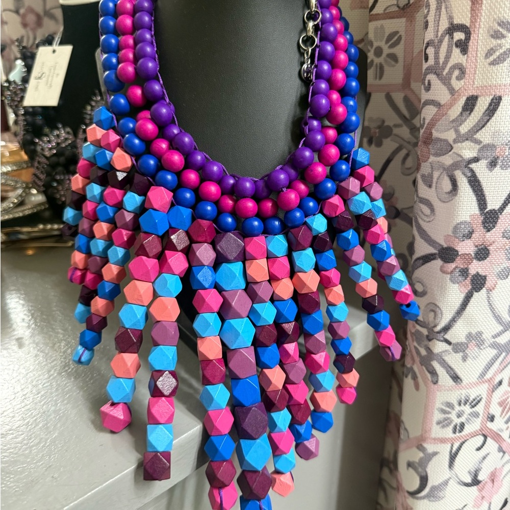 Sassy Jones Vibrant Multicolor Beaded Necklace